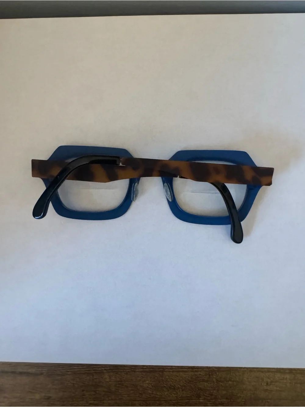 SEE Eyewear 2365 Tortoise Blue Geometric Statement Frames France Case‎ Cloth